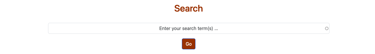 Search form centered